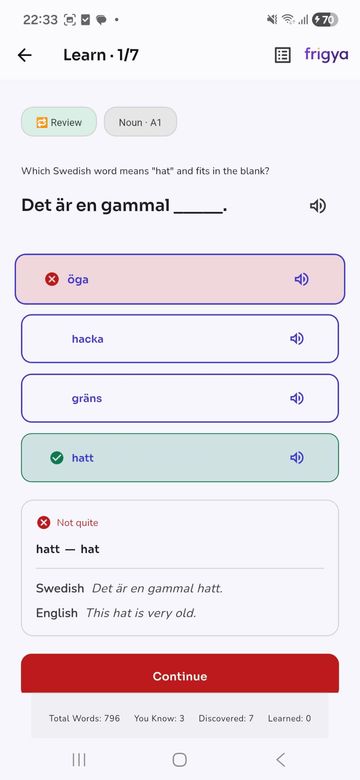 Frigya fill-in-the-blank question asking which word fits the sentence
